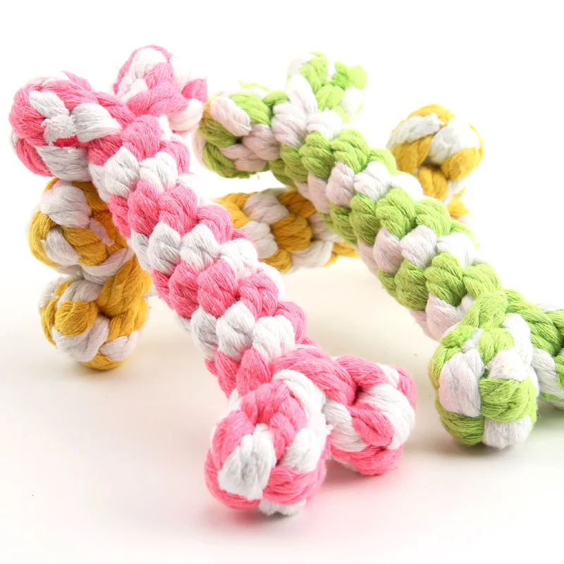 

Dog Toy 15cm 1pcs Funny Resistant Chew Bone Shapetoys Interactive Pet Rope Knot Toy For Dog Accessories Apply To Dogs Supplies