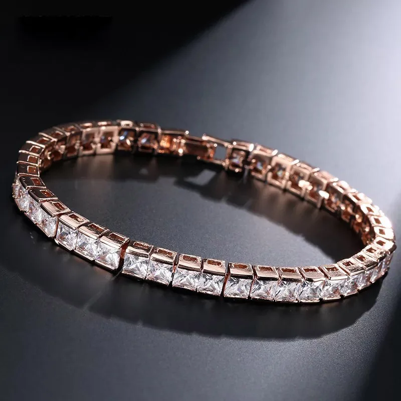 

S42 Platinum Plated Tennis bracelet Square 5A NSCD Stone Best Quality Love Bracelet For Women wedding jewelry