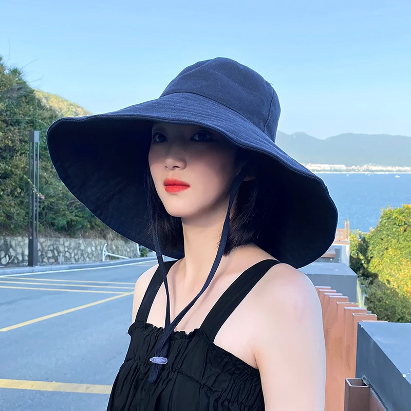 Модная летняя Панама с широкими полями женские двухсторонние корейские шапки