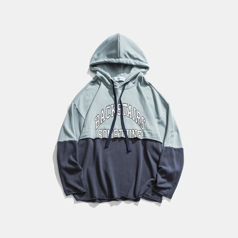 Уличная Ретро Мужская толстовка с капюшоном оверсайз рваные потертые порезы