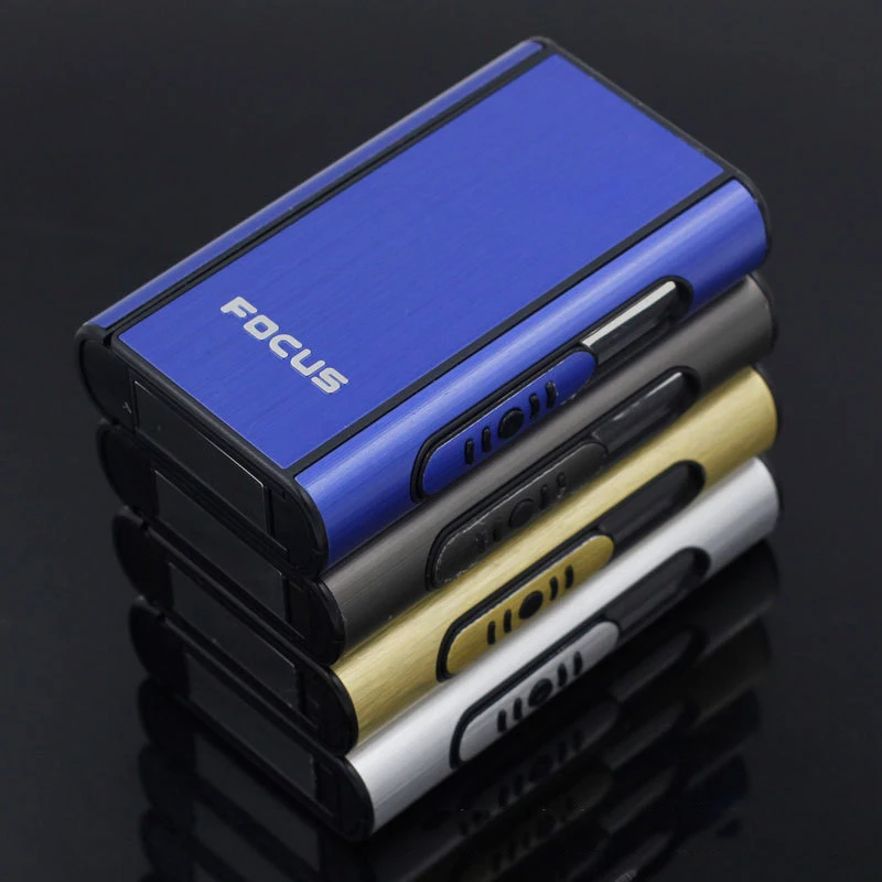 FOCUS Cigarette чехол шлифованный алюминий металлический Карманный держатель 8 шт.