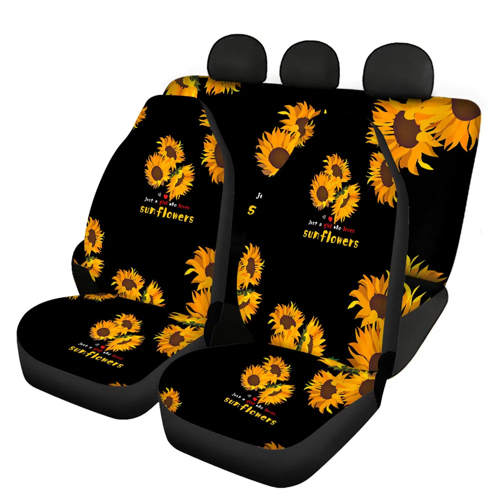 

Sunflower Style Vehicle Seat Protector Washable Front/Back Car Seat Covers Cute Floral Animal Sea Turtle Print Seat Protective