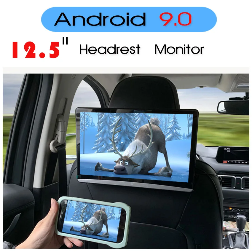 KANOR 13 3 дюйма Автомобильный подголовник монитор Android 9 0 2 ГБ + 16 Гб 1920*1080 4K сенсорный