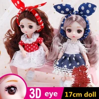 new bjd doll 16cm 13 movable joint cute doll 3d real eye dress up fashion baby with clothes shoes childrens diy girl toy gift