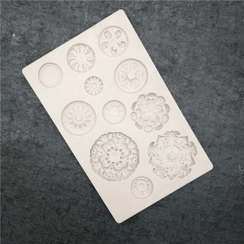 Круглая Форма Кружева Силиконовые Формы 3D Для Украшения Торта Шоколадная