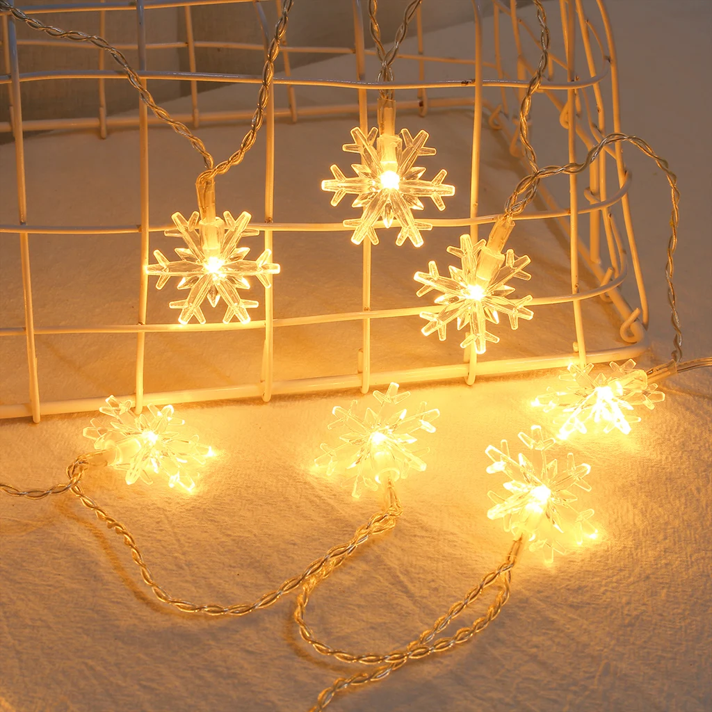 20 светодиодов Рождественская елка снежные хлопья светодиодная гирлянда для