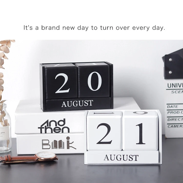 Деревянный креативный настольный календарь вечный украшения для дома кабинета