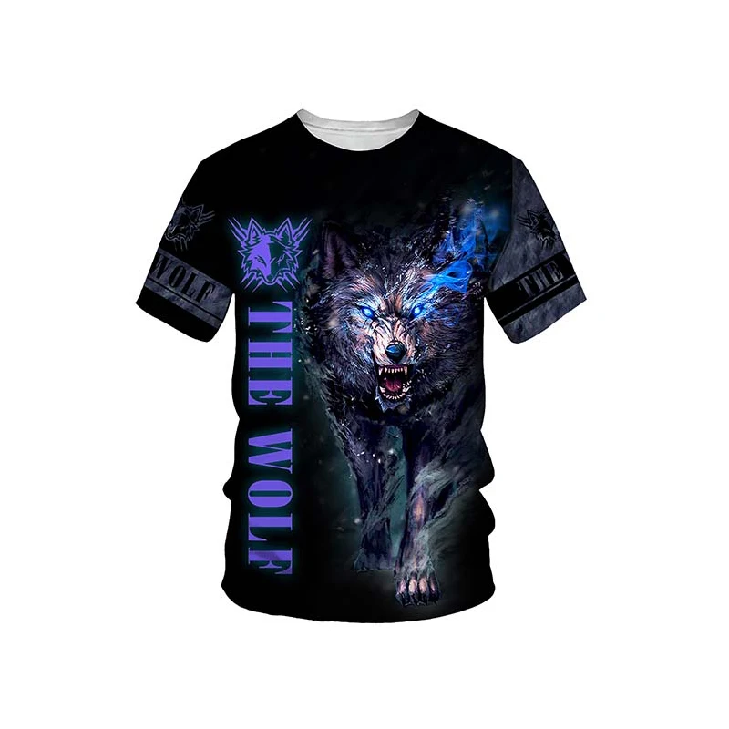 

Personality Fashion Streetwear T Shirt for Men animal Wolf/Lion 3D Print Casual Tops tshirt Harajuku Summer essentials T-shirt