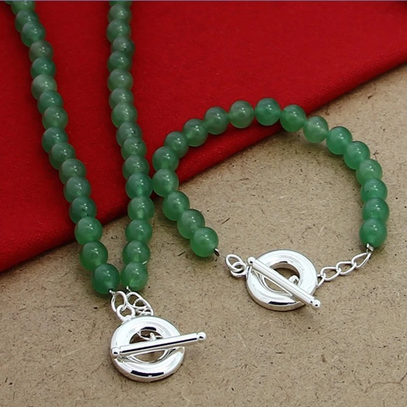 Женский ювелирный комплект из колье и браслета ожерелье браслет серебра 2019 пробы