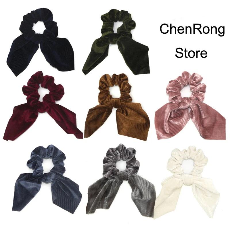 

Модные бархатные резинки с кроличьими ушками для женщин и девочек, аксессуары для волос, эластичные резинки для волос