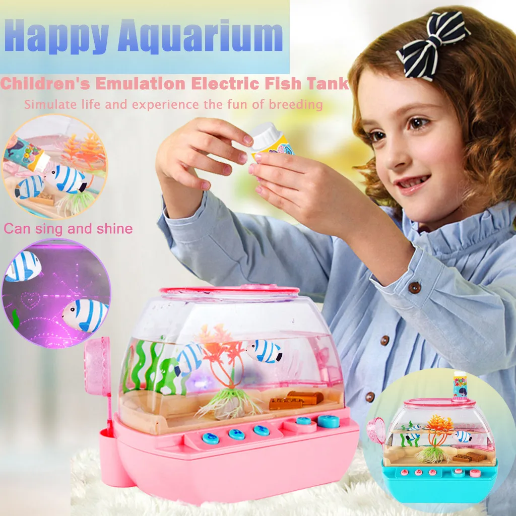 Interesting Kids Aquarium Children's Simulation Electric Fishes Tank Toys Set Parent-child interactive Games Dropshipping | Игрушки и
