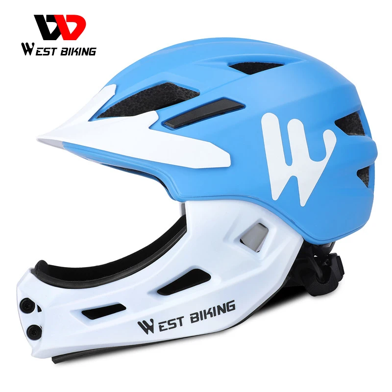 WEST BIKING/детский шлем с полной защитой лица горный MTB дорожный велосипедный Съемный