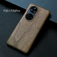 ultra thin real wood carbon hard slim cover for huawei p50 p50 pro bamboo redwood rosewood blackwood case