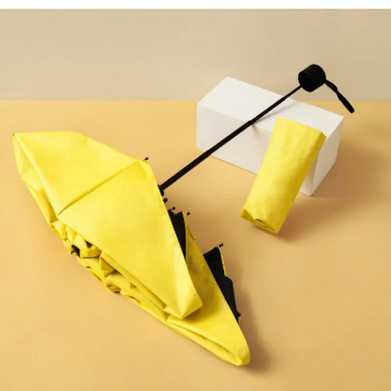 Синий пять-складной зонтик от дождя ветрозащитный черный зонт с покрытием для