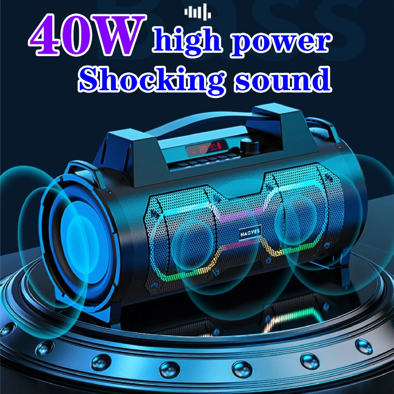 

Wireless bluetooth audio high volume dual speakers 3D surround home 40W high power subwoofer outdoor K song square dance portabl