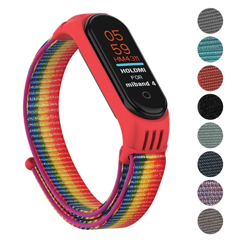 Нейлоновый ремешок для Xiaomi Mi band 5 сменный Браслет band5 спортивный браслет дышащий