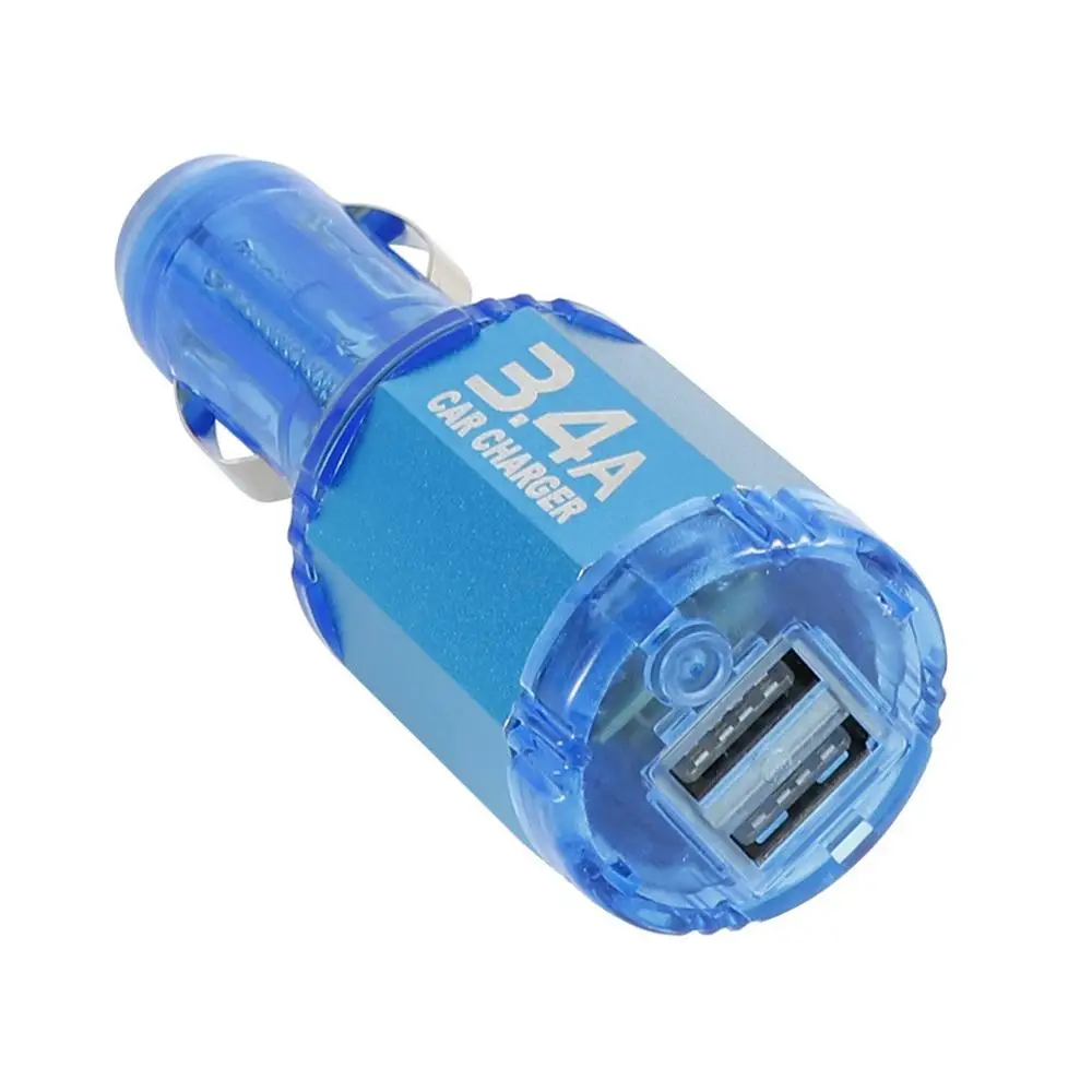 Mini Dual USB 12 В Автомобильное зарядное устройство с двумя портами 3 4 А быстрая
