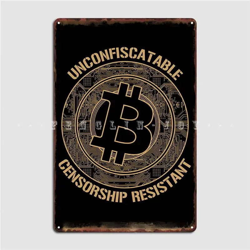 

Биткоин, неконфискованный постер, металлический плакат, таблички, бар, пещера, клувечерние, создание оловянного знака, плакат