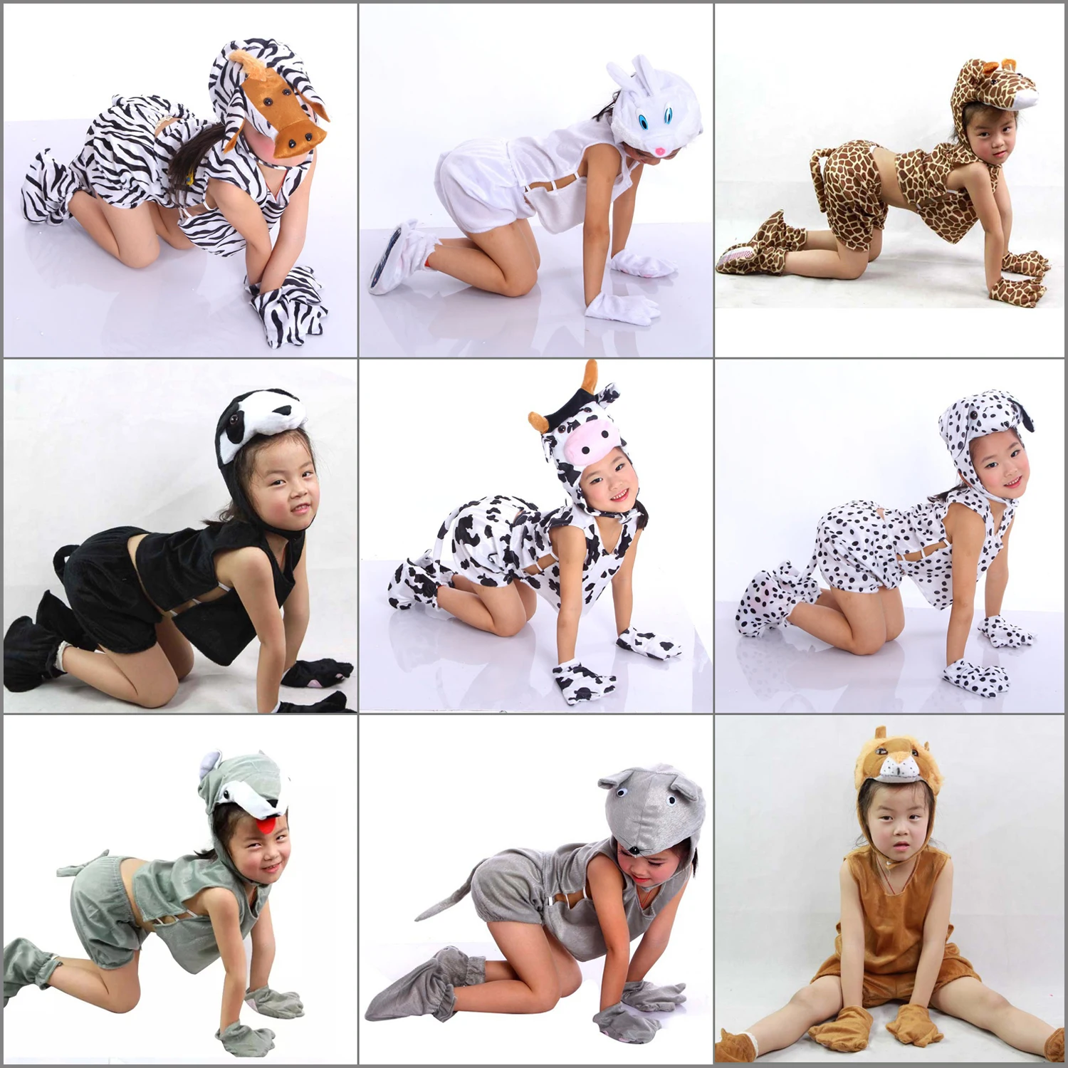 

Summer Short 5PCS Set Cartoon Kids Children Animal Costume Cosplay Halloween Children's Day Costumes for Boy Girl