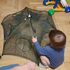 Складной 4-20 отверстие рыболовной сети литья Раков Креветки мини Рыбная приманка для крабов захвата клетка рыболовная сеть