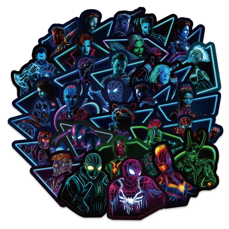 100 шт. Мстители Супергерои Марвел аниме Рисунок Водонепроницаемый светящиеся