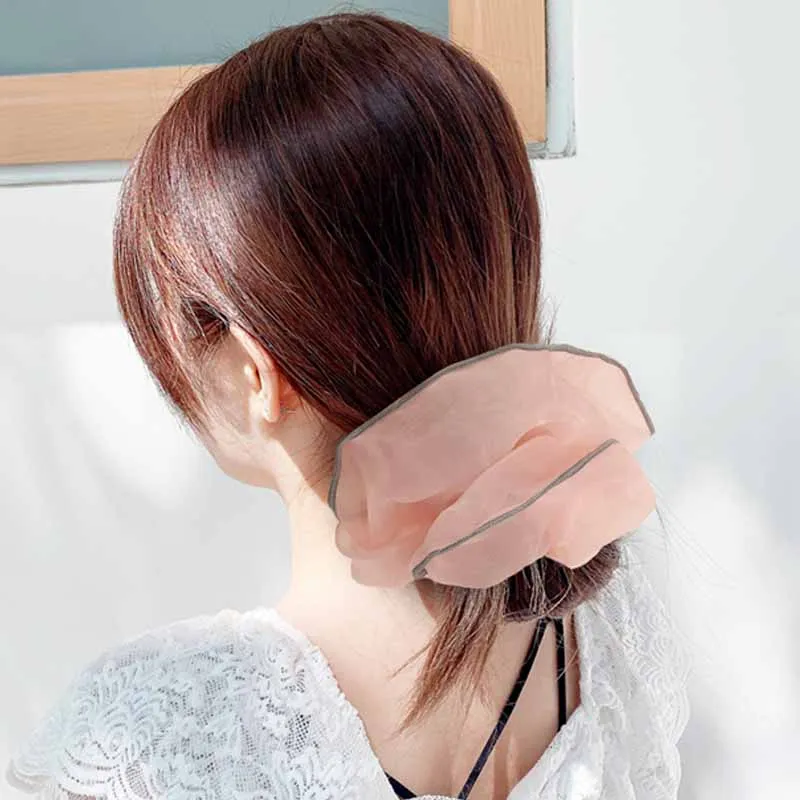 

Malaysian Bunch Hair Tie For Muslim Women Chiffon Rubber Band Beautiful Hijab Volumizing Scrunchie Large Headscarf Accessories