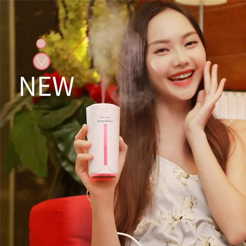 Новый 230 мл мини ультразвуковой увлажнитель воздуха с светодиодный светильник