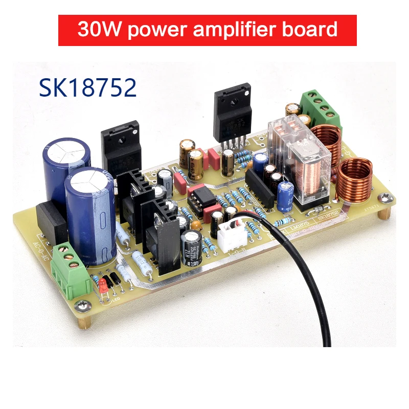 

30W Fever Power Amplifier Board DIY AC12-28V SK18752 Power Amplifier with Op Amp Preamp and Compatible with LM1875 Chip