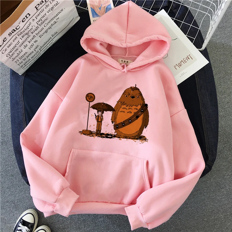 Totoro Studio Ghibli Kawaii толстовки Harajuku Забавный аниме для женщин мультфильм толстовка Ullzang 90s мода толстовка Графический Женский милый - Цвет: 1
