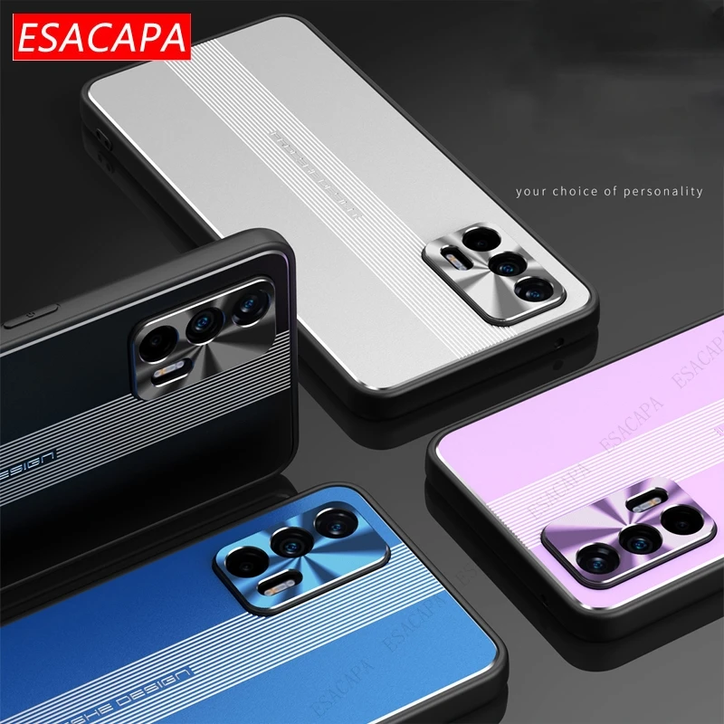 luxury matte aluminum metal phone case for realme gt neo 2 shockproof camera lens protection cover for oppo reno 5 pro plus free global shipping