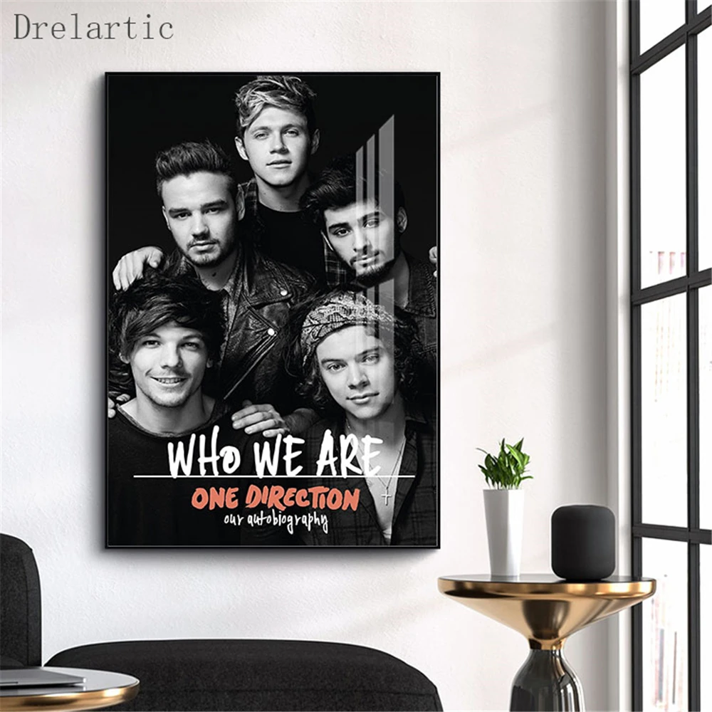 Способа изготовленный на заказ Печать холсте One Direction ткань настенный Шелковый