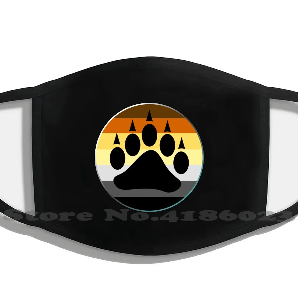 

Bear Pride Flag Bear Paw Circle Men Women Washable Black Masks Face Mask Gay Bear Pride Flag Circle Paw Claw Bear Pride Bear