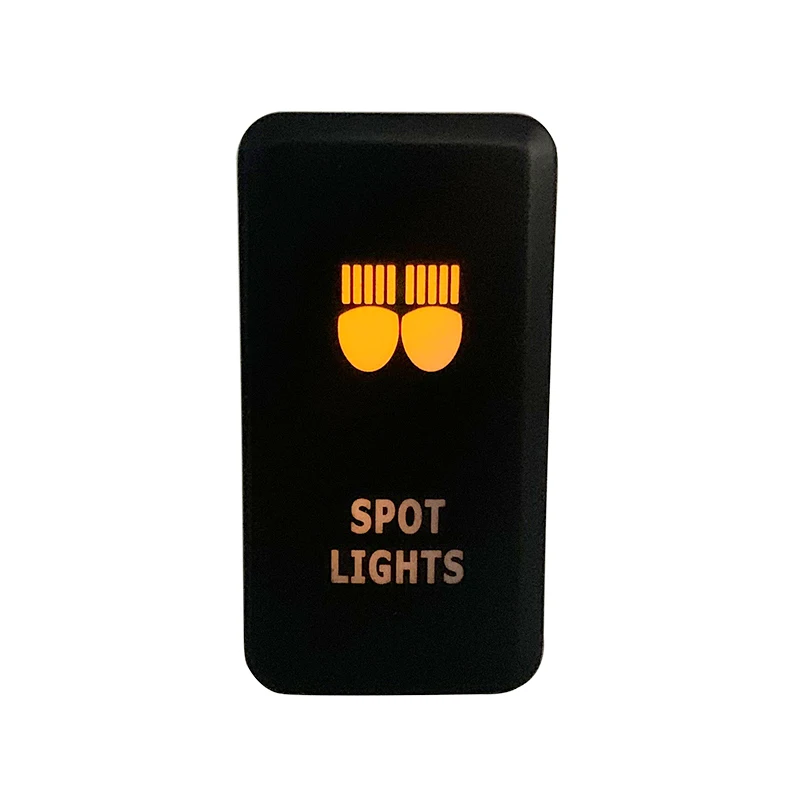 Точечный выключатель оранжевого цвета светодиодный с проводом 12 В 3