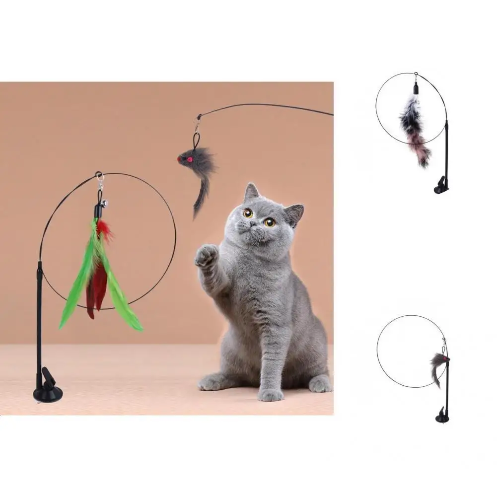 

Bendable Enjoyable Suction Cup Cat Stick Toy Recreational Cats Toy Good Tenacity for Kitten