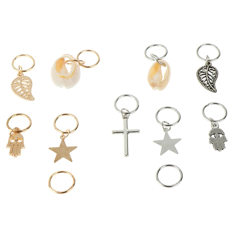 

5pcs/bag Twist braid hair ornament for Women Charming Alloy Circle Hoop Personality braid DIY Pendant Hair Accessories