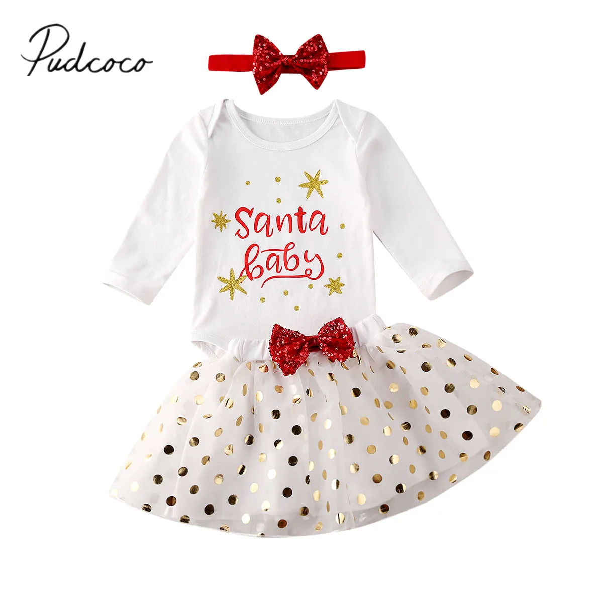 2020 весенне-осенняя одежда для малышей 3 предмета Рождественская Одежда