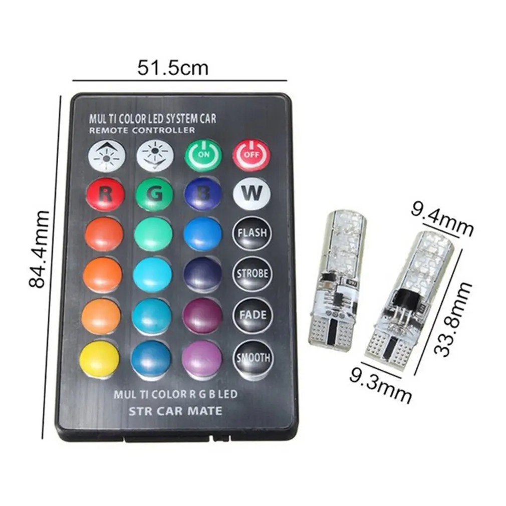 

T10-Epoxy 5050-6SMD-RGB width lamp with button battery