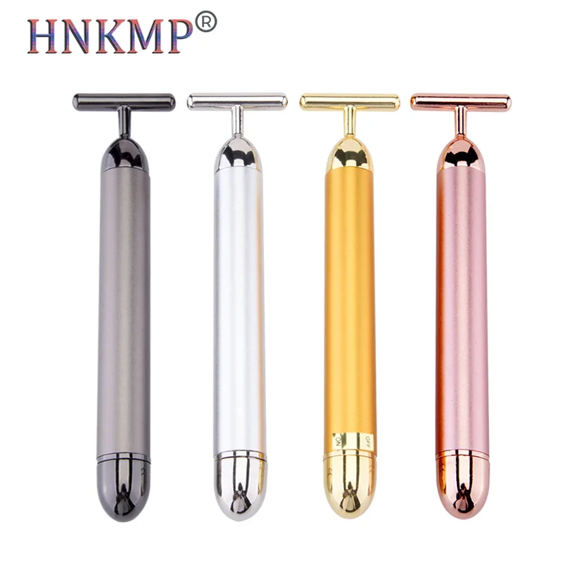 

HNKMP V Shape Face Lift 27K Gold Bar Electric Golden Beauty Stick Beauty Equipment Vibration Massager for Face Beauty Tool