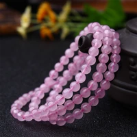 rose quartz bracelet with natural crystal stone bead for women multilayer healing energy balancing crystal bangles jewelry