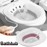 woman folding bidet with flusher postpartum bath toilet seat self cleaning hip irrigator perineum soaking bathtub ye hot