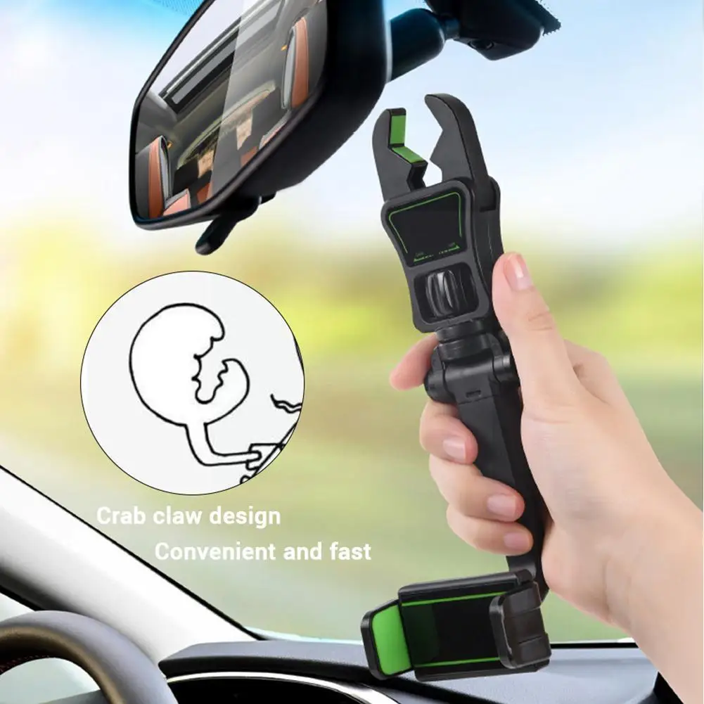 

Universal Car Rearview Mirror Mount Phone Holder Car Smartphone Stand Support Rotatable Holder 360 Degree Adjustable N5i8