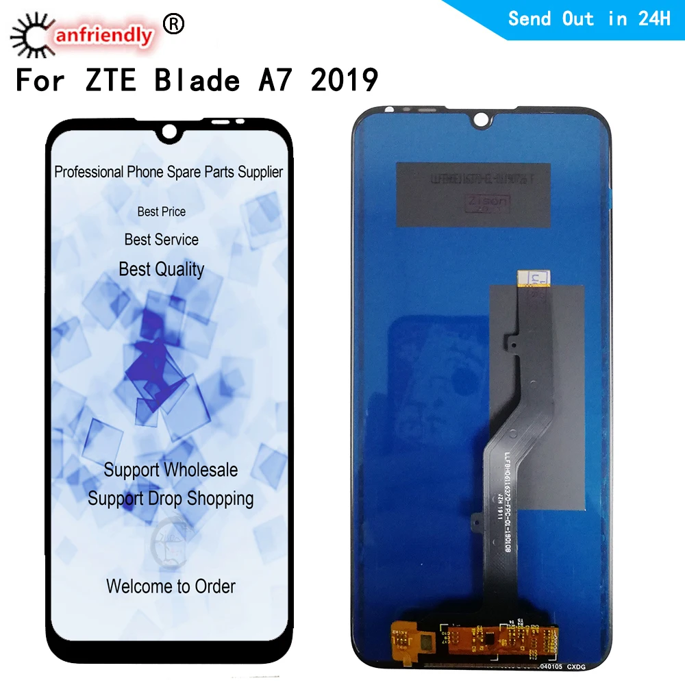 ЖК дисплей и дигитайзер сенсорного экрана для ZTE Blade A7 2019 P963F02 модуль с рамкой в