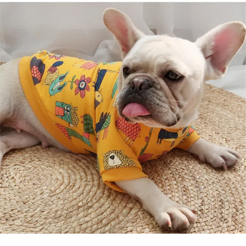 Французская зимняя одежда для мопса толстовка собаки пальто наряд кошек щенков