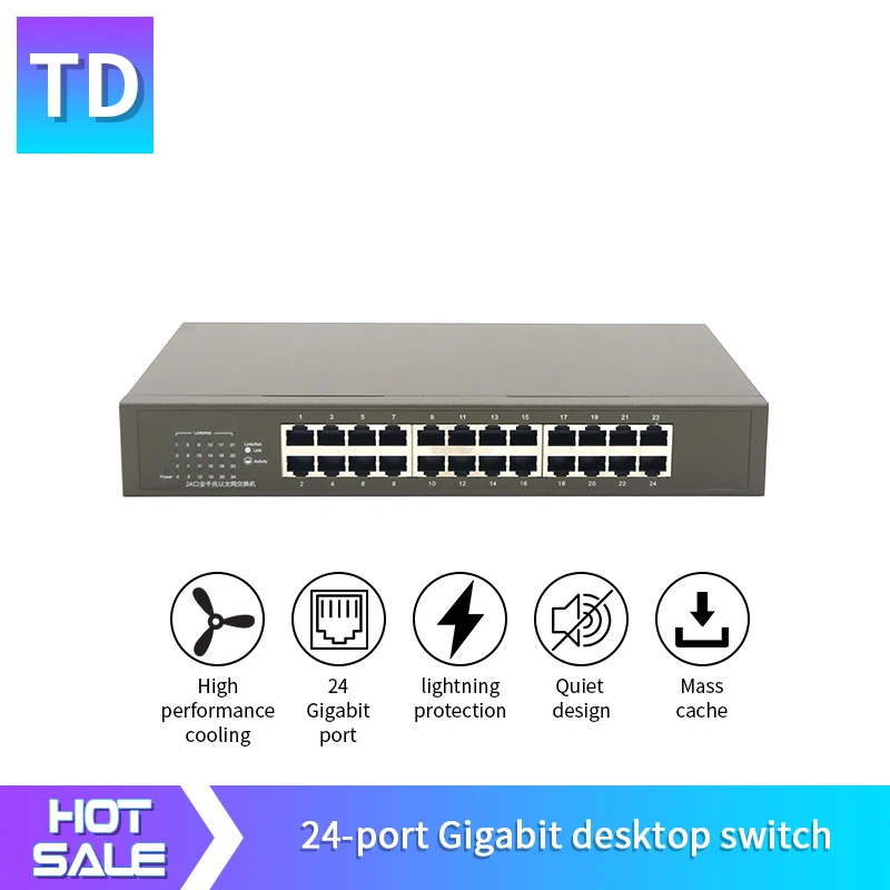 TD GLTEG1024D 24*10/100/1000 м RJ45 Порты сетевой коммутатор вперед Auto MDI/MDIX гигабитный дизайн за