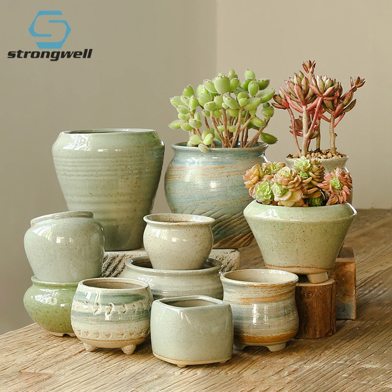 

Strongwell искусственная керамическая зеленая растительная горшечная раковина для большого пальца для дома балкона креативное Садоводство