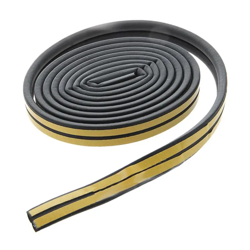 D образное клейкое уплотнение окон 5 м ПВХ цвет капюшона: черный|Уплотнительные