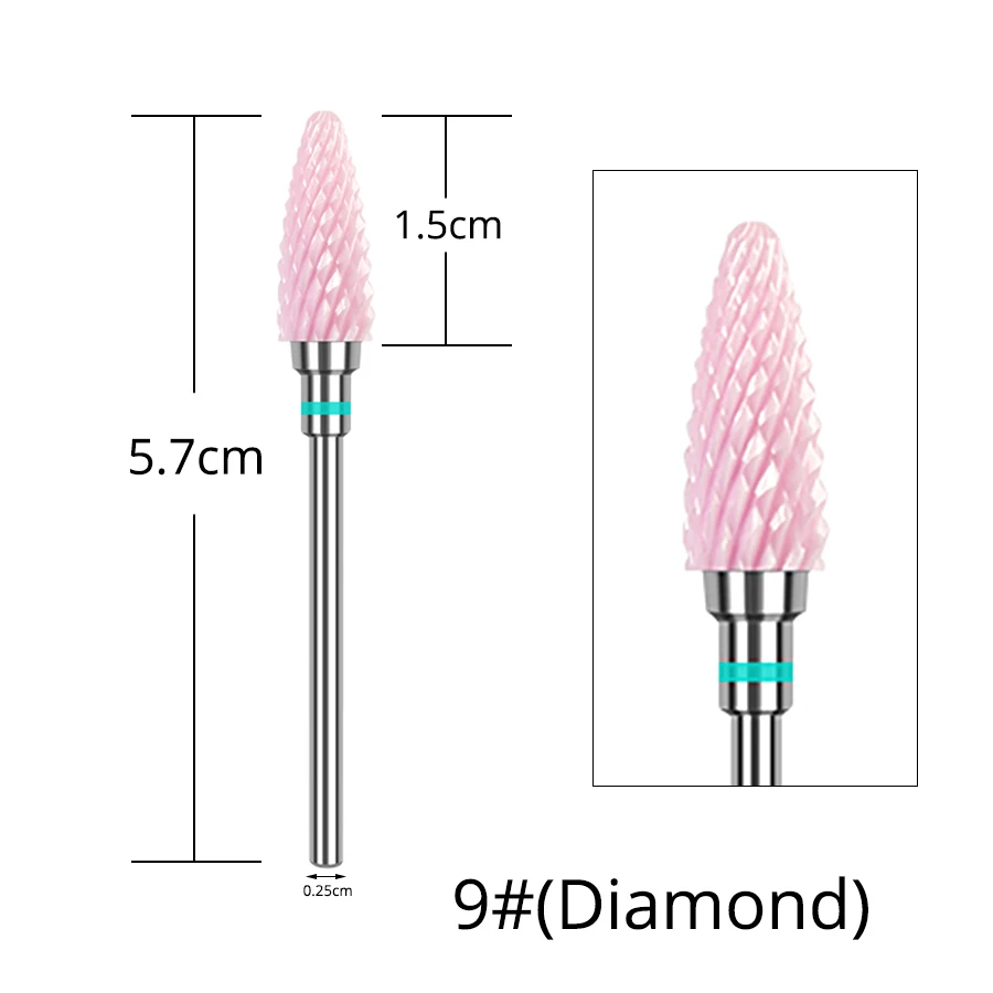 Alileader Nail Draill For Electric Drill Ceramic Drill Nail For Nail Art Instrument Safe Cutter For Cutter Manicure - Цвет: 9