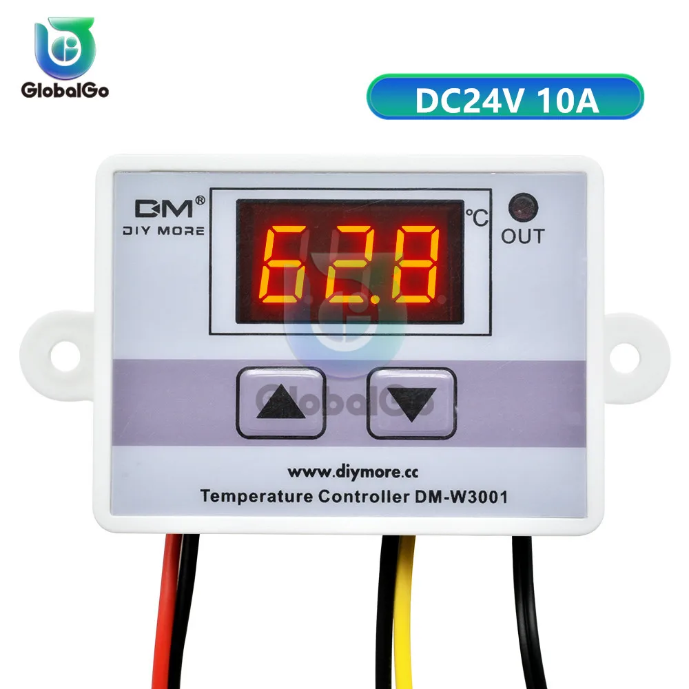 W3001 10A 24V XH W3001 W3002 W3230 Температура контроллер 12V 24V 220V цифровой светодиодный термометр термо контроллер датчик переключения максимум 10 А NTC10K - Цвет: W3001 10A 24V