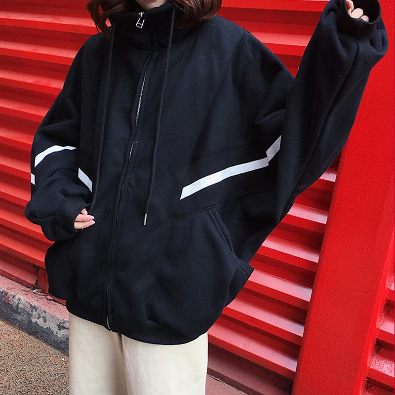 

Autumn Winter Women Plus Fleece Hoodies Sweatshirt Solid Color Y2k Harajuku Korean Loose Oversize Sweatshirt Girls Kawaii Jacket