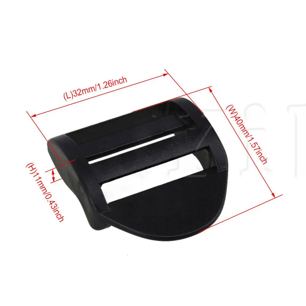 

20pcs Plastic Slider Buckles Backpack Straps Webbing 25mm Black